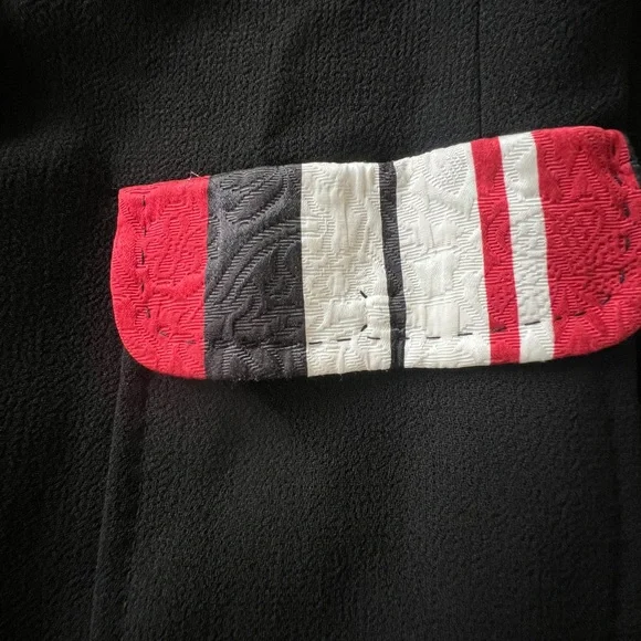 Dolce & Gabbana Black Wool Crepe Contrast Trim Detail Button Front Coat Size 46 - Picture 14 of 16